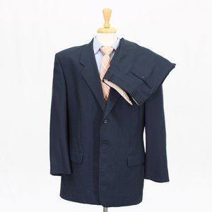 Yves Saint Laurent 46L 38x29 Blue Striped 3-Button Suit R257